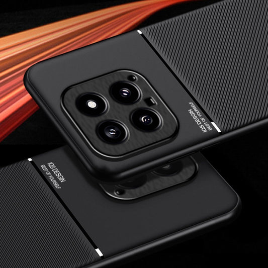 For Xiaomi 14 Pro Classic Tilt Strip Grain Magnetic Shockproof PC + TPU Phone Case(Red) by buy2fix