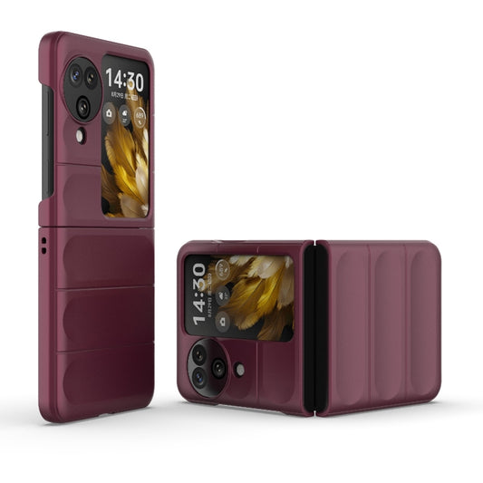 For OPPO Find N3 Flip Magic Shield Fold PC Shockproof Phone Case(Wine Red) by buy2fix