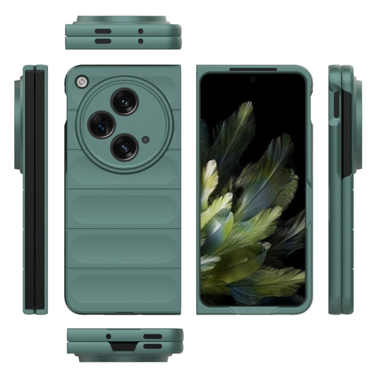 For OPPO Find N3 Magic Shield Fold PC Shockproof Phone Case(Dark Green) by buy2fix