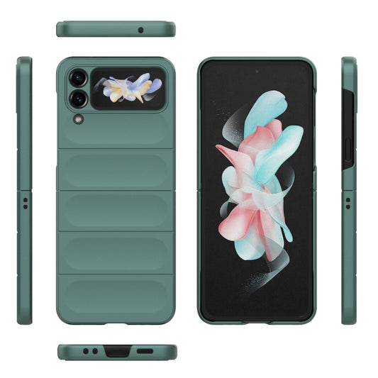 For Samsung Galaxy Z Flip4 5G Magic Shield Fold PC Shockproof Phone Case(Dark Green) by buy2fix