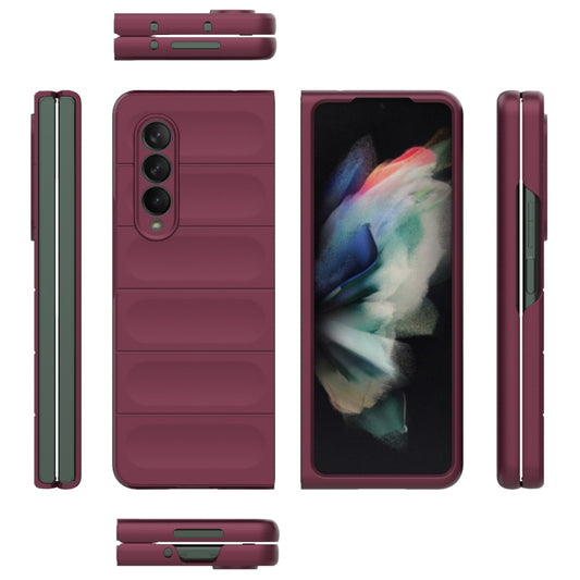 For Samsung Galaxy Z Fold3 5G Magic Shield Fold PC Shockproof Phone Case(Wine Red) by buy2fix