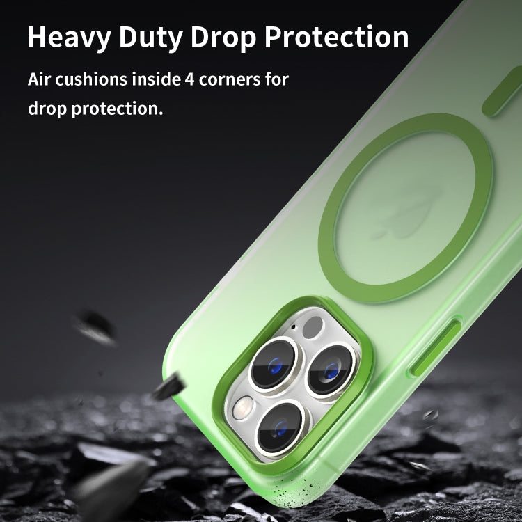 For iPhone 14 Pro MagSafe Frosted Translucent TPU + PC Full Coverage Phone Case(Green) by buy2fix