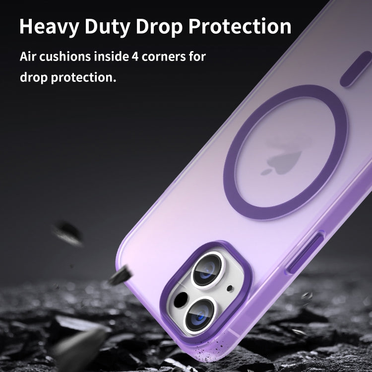 For iPhone 16 Plus MagSafe Frosted Translucent TPU + PC Full Coverage Phone Case(Dark Purple) by buy2fix