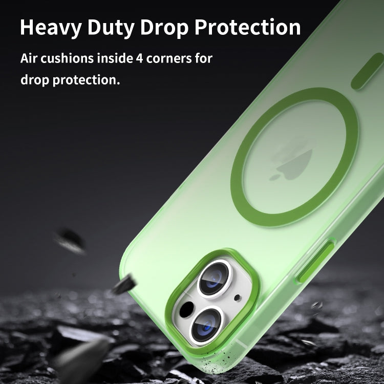 For iPhone 16 Plus MagSafe Frosted Translucent TPU + PC Full Coverage Phone Case(Green) by buy2fix