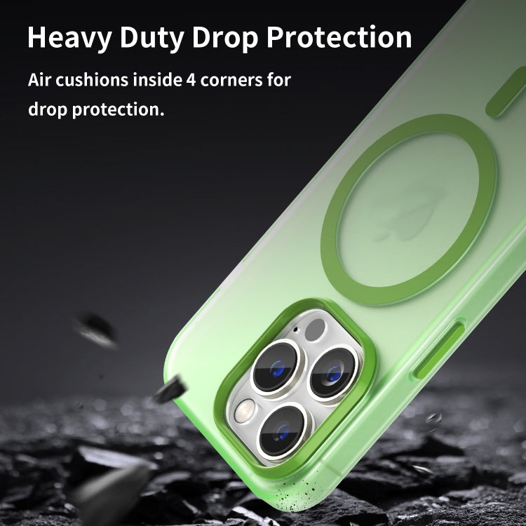 For iPhone 16 Pro MagSafe Frosted Translucent TPU + PC Full Coverage Phone Case(Green) by buy2fix
