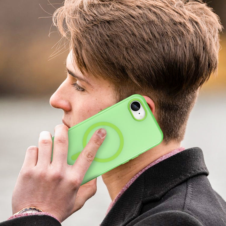 For iPhone 16e MagSafe Frosted Translucent TPU + PC Full Coverage Phone Case(Green) by buy2fix