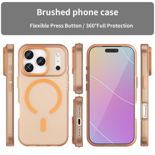 For iPhone 17 Pro MagSafe Frosted Translucent TPU + PC Full Coverage Phone Case(Orange) - iPhone 17 Pro Cases by buy2fix | Online Shopping UK | buy2fix