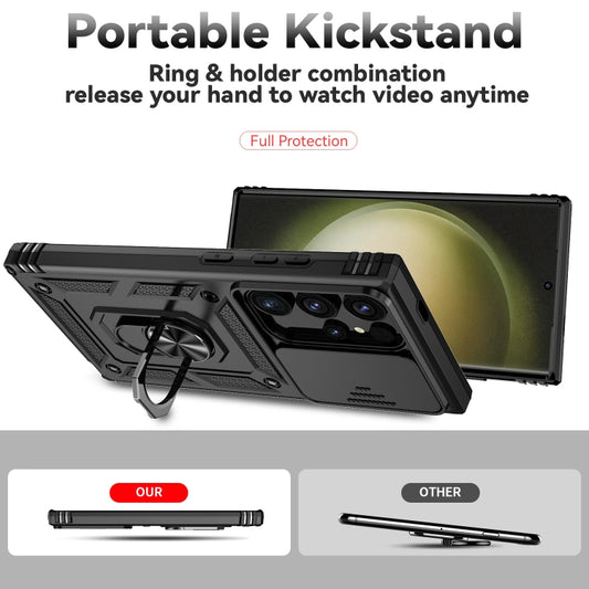 For Samsung Galaxy S24 Ultra 5G Sliding Camshield Holder Phone Case(Black) by buy2fix