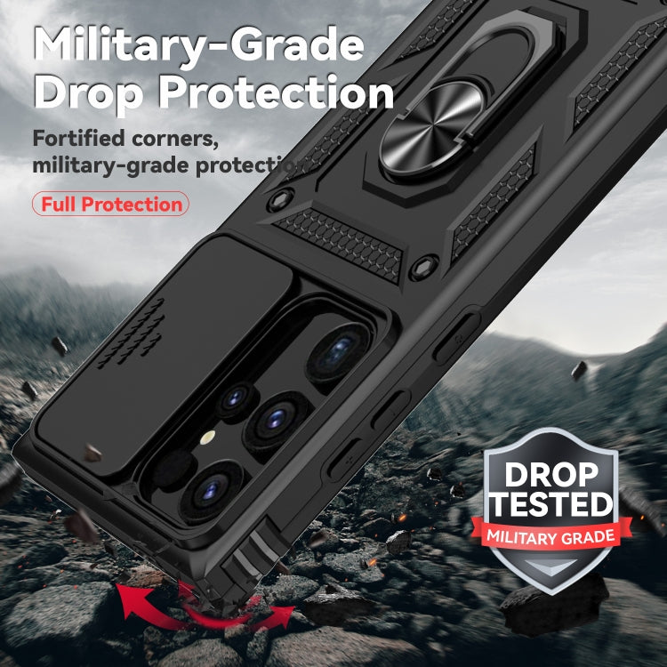 For Samsung Galaxy S24 Ultra 5G Sliding Camshield Holder Phone Case(Black) by buy2fix