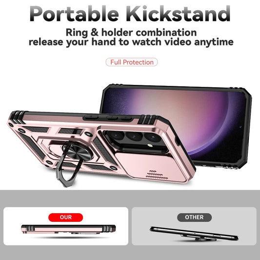 For Samsung Galaxy S24+ 5G Sliding Camshield Holder Phone Case(Gold) by buy2fix