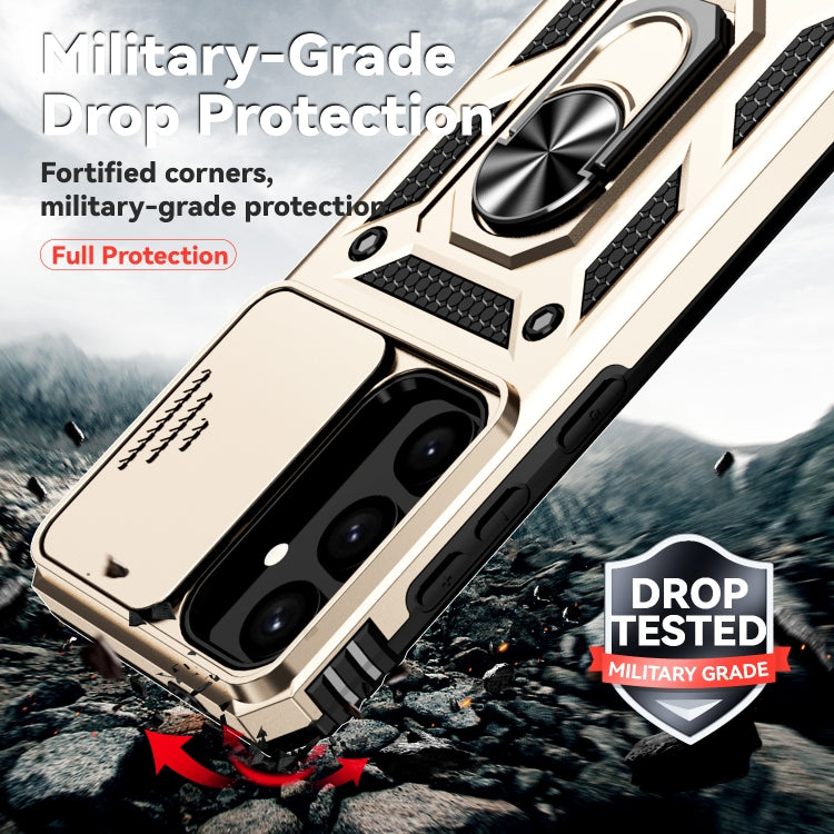 For Samsung Galaxy S24+ 5G Sliding Camshield Holder Phone Case(Gold) by buy2fix
