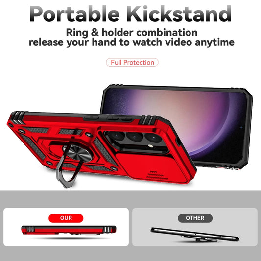 For Samsung Galaxy S24 5G Sliding Camshield Holder Phone Case(Red) by buy2fix