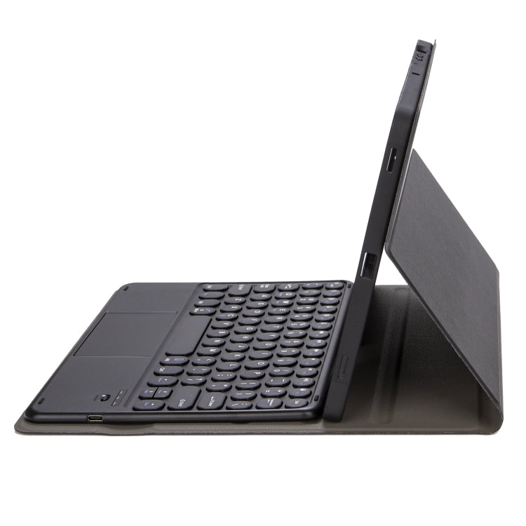 For Samsung Galaxy Tab S10 Lite / S10 FE / S9 FE / S9 Candy Color TPU Round Keycap Touch Bluetooth Keyboard Leather Case(Black) by buy2fix