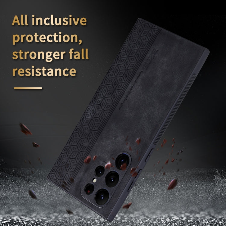 For Samsung Galaxy S24 Ultra 5G AZNS 3D Embossed Skin Feel Phone Case(Brown) by AZNS