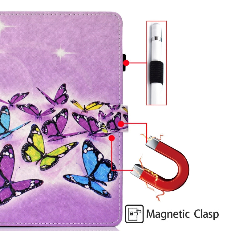 For Lenovo Tab M11/ Xiaoxin Pad 11 2024 Coloured Drawing Stitching Smart Leather Tablet Case(Butterfly) by buy2fix