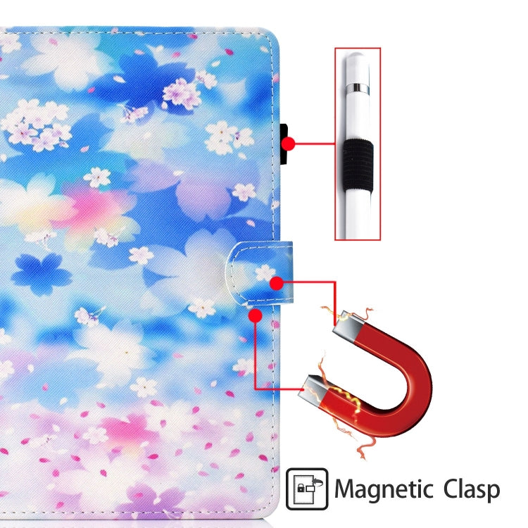 For Lenovo Tab M11/ Xiaoxin Pad 11 2024 Coloured Drawing Stitching Smart Leather Tablet Case(Petal Shower) by buy2fix
