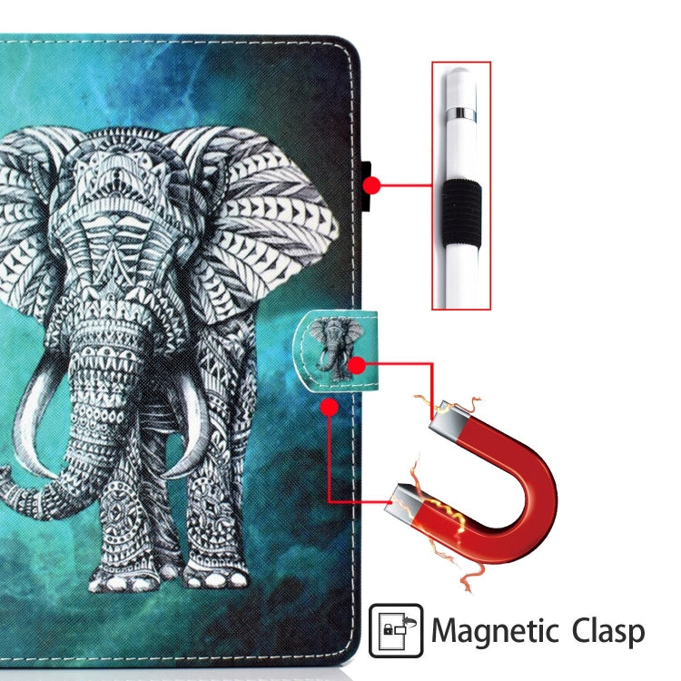 For Lenovo Tab M11/ Xiaoxin Pad 11 2024 Coloured Drawing Stitching Smart Leather Tablet Case(Elephant) by buy2fix