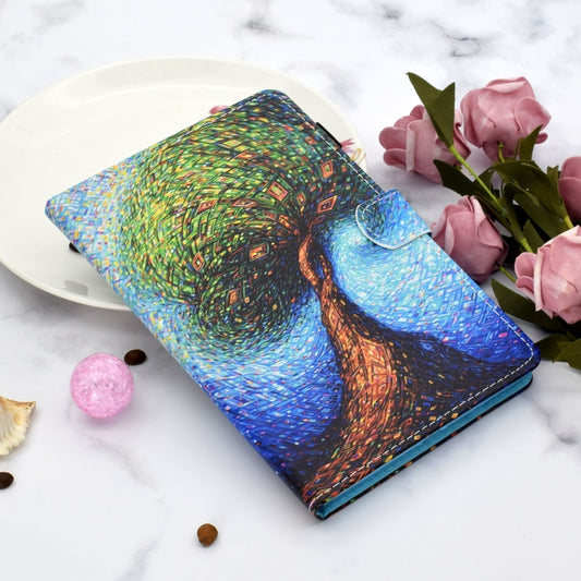 For Lenovo Tab M11/ Xiaoxin Pad 11 2024 Coloured Drawing Stitching Smart Leather Tablet Case(Abstract Tree) by buy2fix