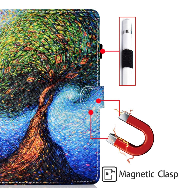 For Lenovo Tab M11/ Xiaoxin Pad 11 2024 Coloured Drawing Stitching Smart Leather Tablet Case(Abstract Tree) by buy2fix