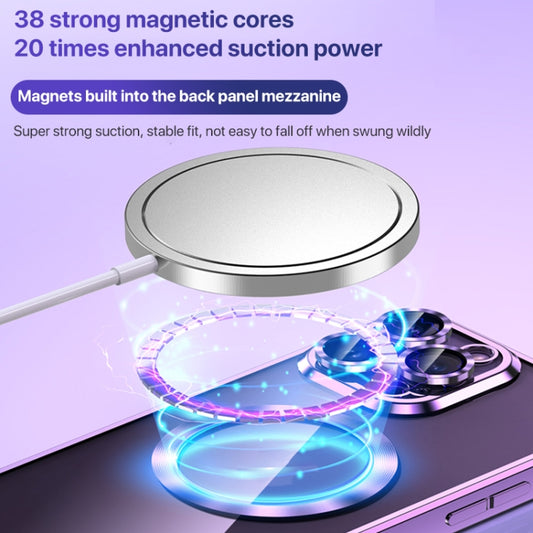 For iPhone 14 Pro MagSafe CD Texture Metal Lens Frame Full Coverage Phone Case(Black) by buy2fix