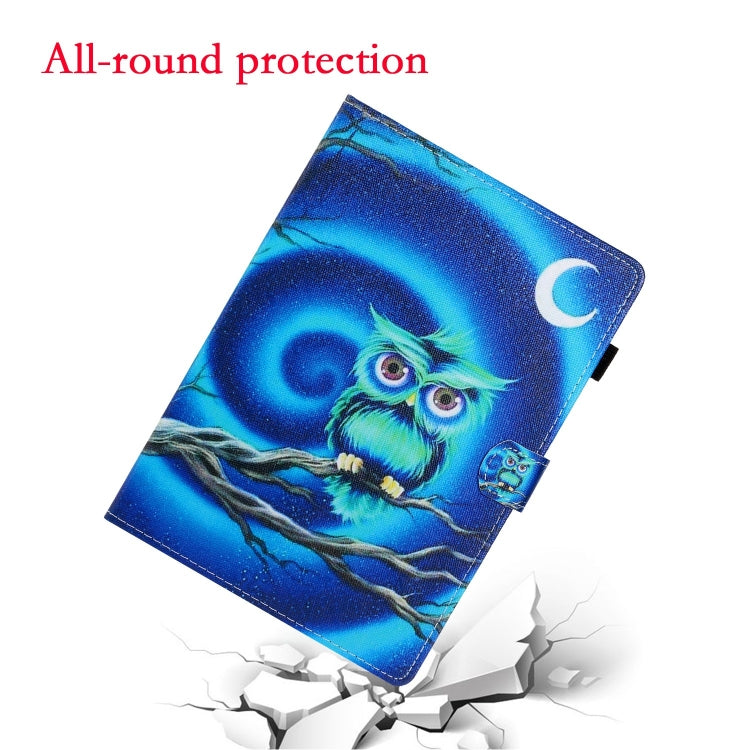 For Lenovo Tab M11/ Xiaoxin Pad 11 2024 Coloured Drawing Stitching Smart Leather Tablet Case(Moon Owl) by buy2fix