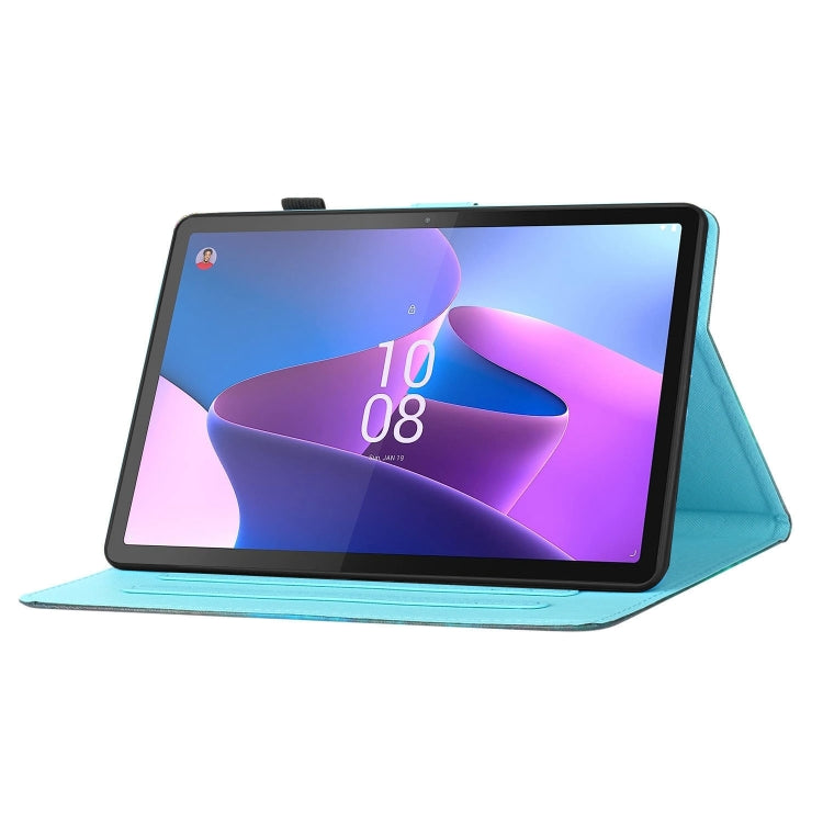 For Lenovo Tab M11/ Xiaoxin Pad 11 2024 Coloured Drawing Stitching Smart Leather Tablet Case(Tower Butterflies) by buy2fix