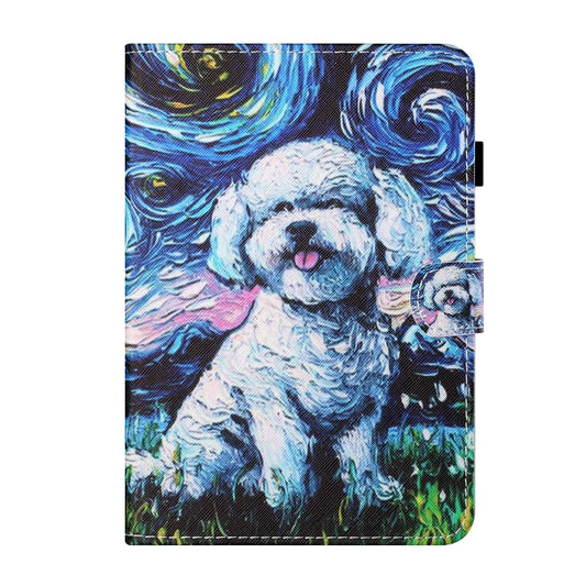 For Lenovo Tab M11/ Xiaoxin Pad 11 2024 Coloured Drawing Stitching Smart Leather Tablet Case(Oil Painting Dog) by buy2fix