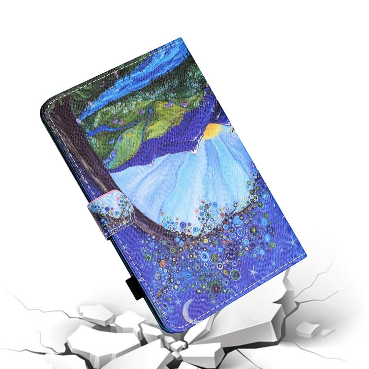 For Lenovo Tab M11/ Xiaoxin Pad 11 2024 Coloured Drawing Stitching Smart Leather Tablet Case(Sunrise and Tree) by buy2fix