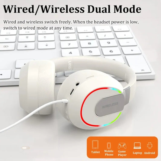 L850 Foldable ENC Noise Reduction Wireless Bluetooth Earphone with Microphone(White) by buy2fix
