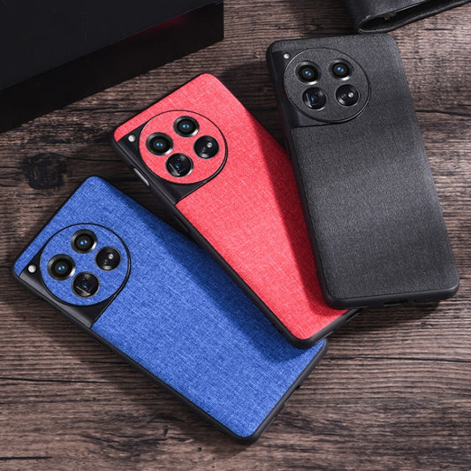 For OnePlus 12 Cloth Texture PU + TPU Phone Case(Black) by buy2fix