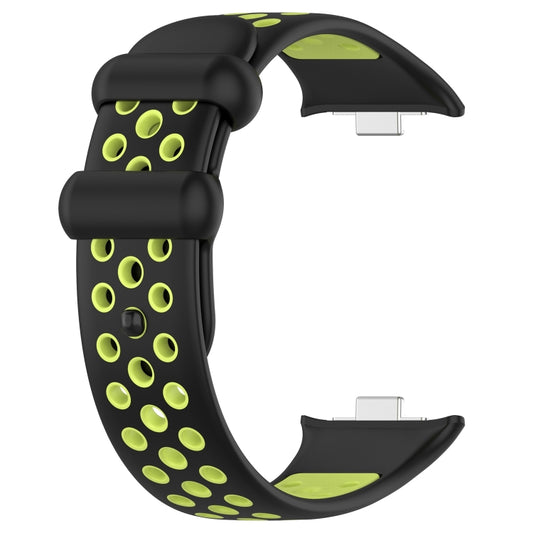 For Redmi Watch 4 Two Color Silicone Sports Watch Band(Black Lime) by buy2fix