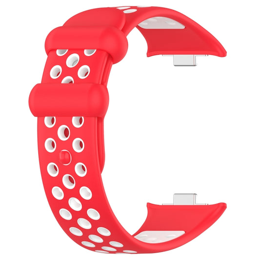For Redmi Watch 4 Two Color Silicone Sports Watch Band(Red White) by buy2fix