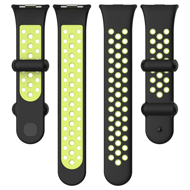 For Redmi Watch 4 Two Color Silicone Sports Watch Band(Black Red) by buy2fix