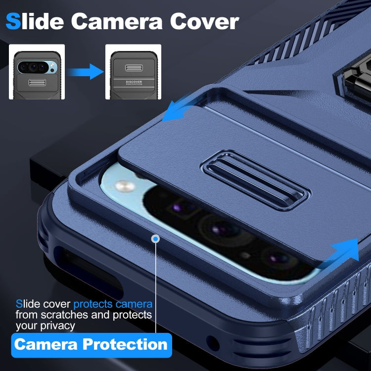 For Google Pixel 10 / 10 Pro / 9 / 9 Pro Sliding Camshield Holder Phone Case(Blue) by buy2fix