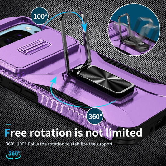 For Google Pixel 10 / 10 Pro / 9 / 9 Pro Sliding Camshield Holder Phone Case(Purple) by buy2fix