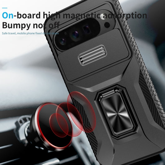 For Google Pixel 9 Pro XL Sliding Camshield Holder Phone Case(Black) by buy2fix