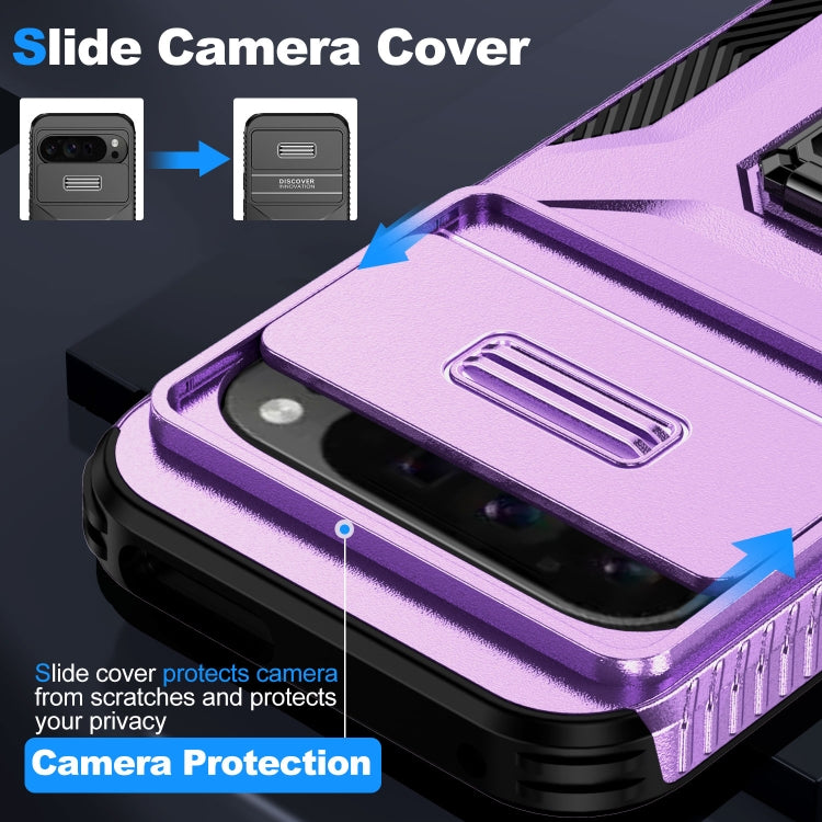 For Google Pixel 9 Pro XL Sliding Camshield Holder Phone Case(Purple) by buy2fix
