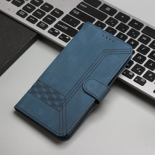 For Google Pixel 9 Pro Cubic Skin Feel Flip Leather Phone Case(Blue) by buy2fix