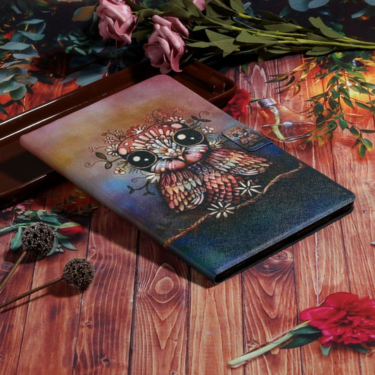 For Lenovo Tab M11/ Xiaoxin Pad 11 2024 Voltage Coloured Drawing Smart Leather Tablet Case(Owl) by buy2fix