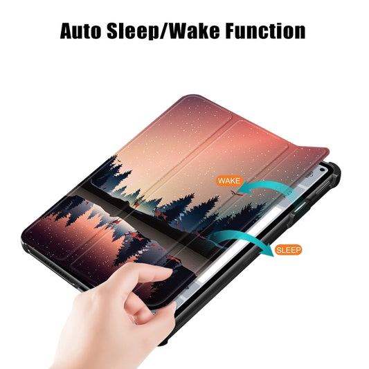 For Huawei MatePad Pro 11 2024 / 2022 Coloured Drawing 3-Fold Smart Leather Tablet Case(Sunset) by buy2fix