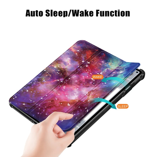 For Huawei MatePad Pro 11 2024 / 2022 Coloured Drawing 3-Fold Smart Leather Tablet Case(Milky Way) by buy2fix