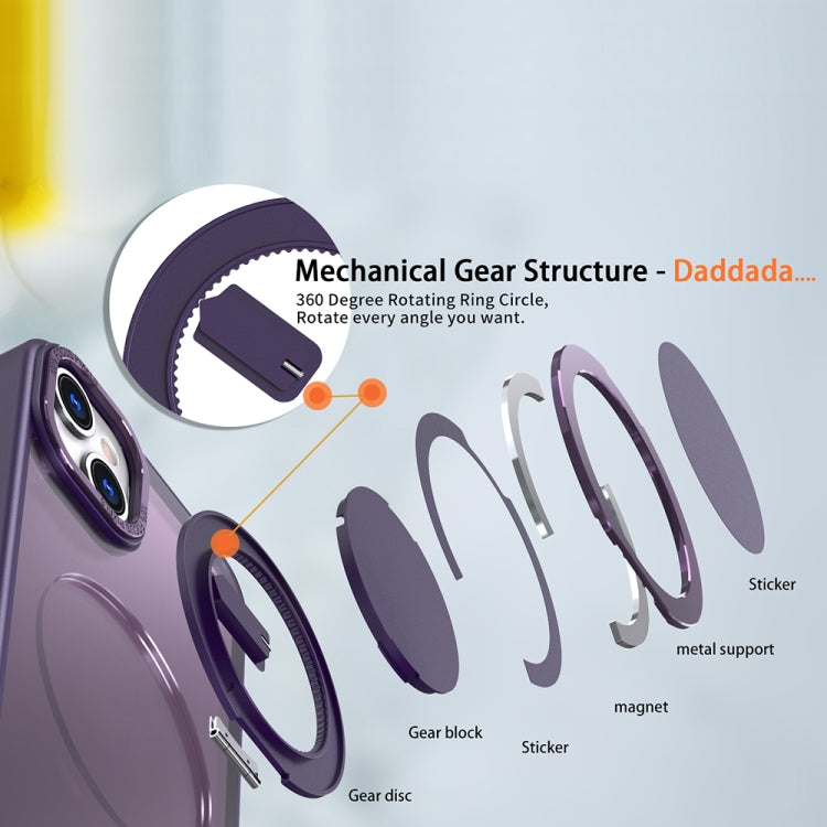 For iPhone 14 Plus 360-degree Rotating MagSafe Magnetic Holder Phone Case(Purple) - iPhone 14 Plus Cases by buy2fix | Online Shopping UK | buy2fix