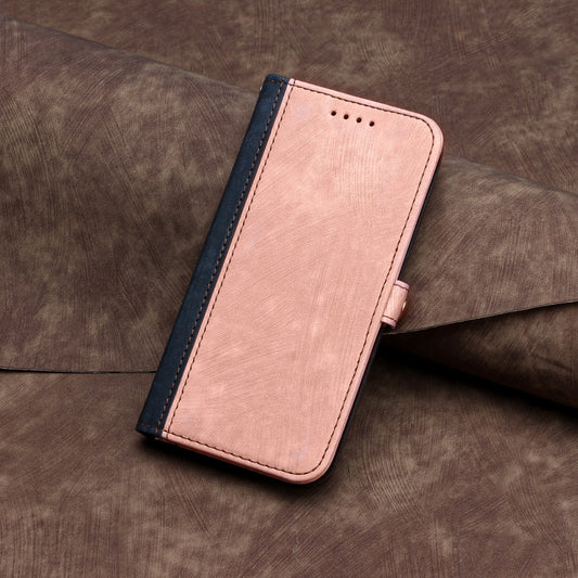 For OnePlus 12 Side Buckle Double Fold Hand Strap Leather Phone Case(Pink) by buy2fix