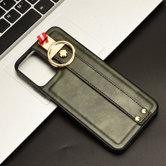 For Motorola Moto G Power 2024 Wristband Leather Back Phone Case(Green) by buy2fix
