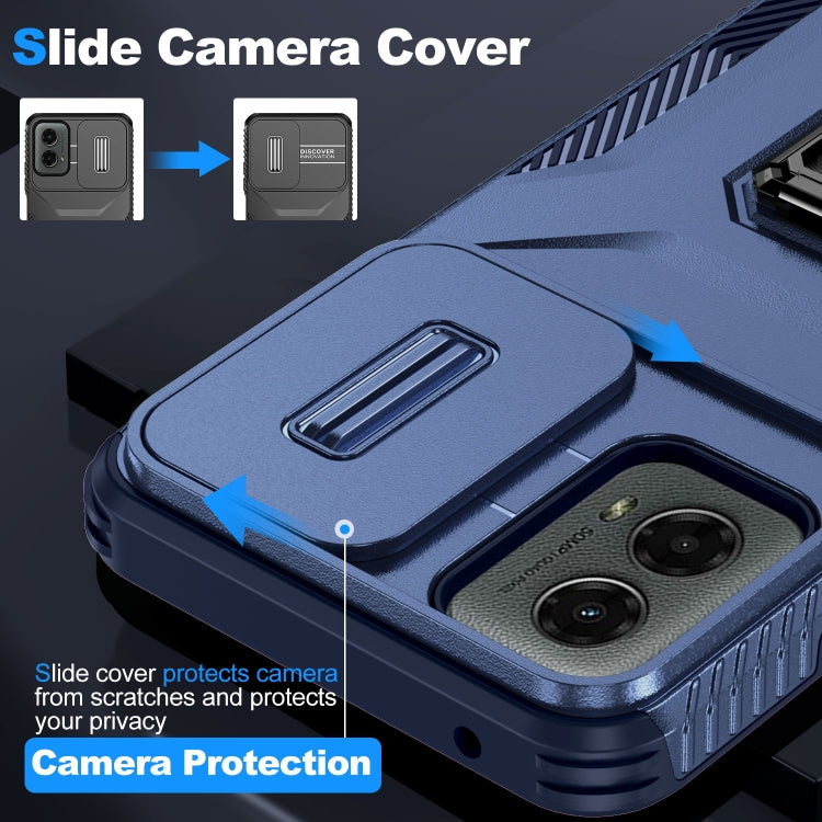 For Motorola Moto G 5G 2024 Sliding Camshield Holder Phone Case(Blue) by buy2fix