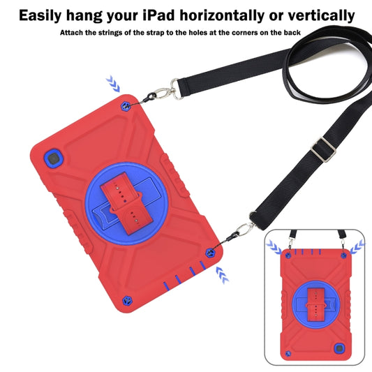 For Samsung Galaxy Tab A7 Lite X Rotation PC Hybrid Silicone Tablet Case with Strap(Red Blue) - Other Galaxy Tab PC by buy2fix | Online Shopping UK | buy2fix