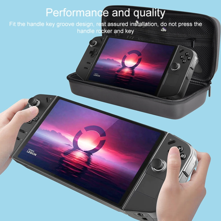 For Lenovo Legion Go Portable EVA Leather Grain Game Console Storage Bag(Black) by buy2fix