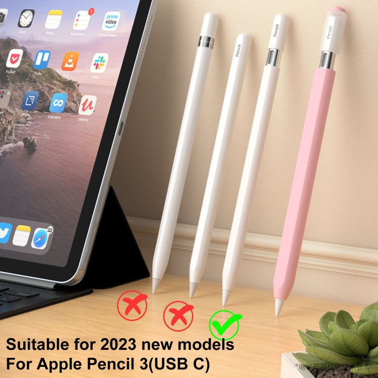 For Apple Pencil (USB-C) Transparent Jelly Stylus Protective Cover(Matcha Green) by buy2fix