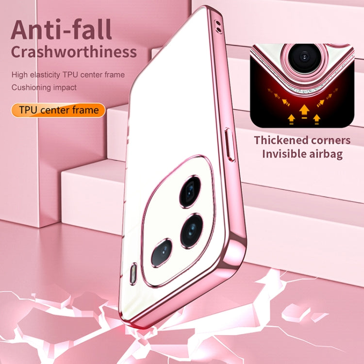 For vivo iQOO 12 Pro Transparent Plating Fine Hole Phone Case(Transparent) by buy2fix