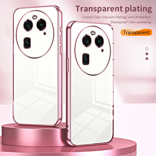 For OPPO Find X6 Transparent Plating Fine Hole Phone Case(Transparent) by buy2fix